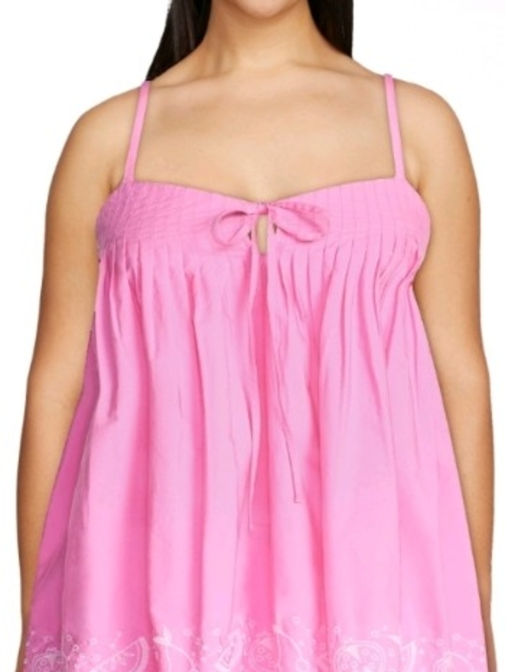 Free Assembly Pink Smocked Tie-Front Tiered Sleeveless Dress NWT Large 12-14
